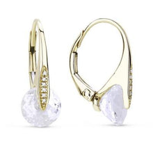 Load image into Gallery viewer, 14k Rose Gold White Topaz and Diamond Dangle Earrings
