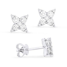 Load image into Gallery viewer, 14k Diamond Flower Earrings

