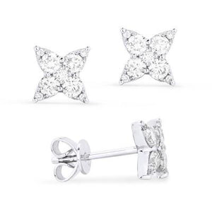14k Diamond Flower Earrings