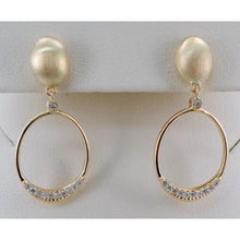 Load image into Gallery viewer, 14k White Gold  Oval Dangle Earrings With Diamonds
