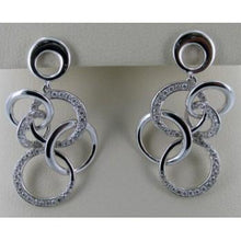 Load image into Gallery viewer, 14k Rose and White Gold  Interlocking Circles With Diamonds Earrings
