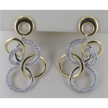 Load image into Gallery viewer, 14k Rose and White Gold  Interlocking Circles With Diamonds Earrings
