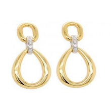 Load image into Gallery viewer, 14k Rose and White Gold Dangle Diamond Earrings
