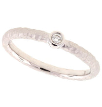 Load image into Gallery viewer, 14k Rose And White Gold Hammered Finish Band With Bezel Set Diamond
