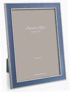 Silver Plated 5x7 Denim Enamel Frame - from Holsten Jewelers