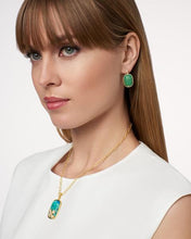 Load image into Gallery viewer, Frieda Rothman Sterling Silver Gold Plated Chrysocolla Drop Earring - from Holsten Jewelers
