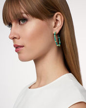 Load image into Gallery viewer, Frieda Rothman Sterling Silver Harmony Turquoise Enamel Hoop Earring - from Holsten Jewelers
