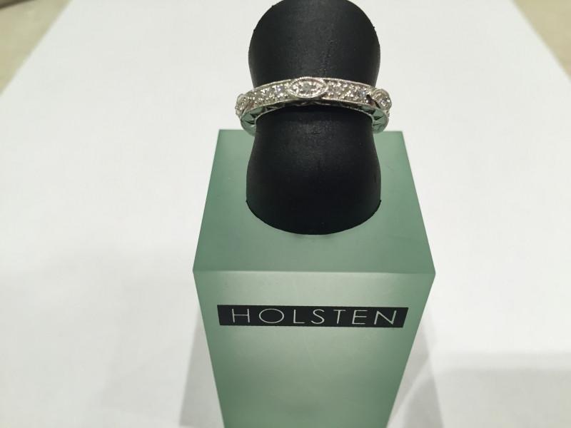 18k White Gold Vintage Style  Diamond Eternity Band - from Holsten Jewelers