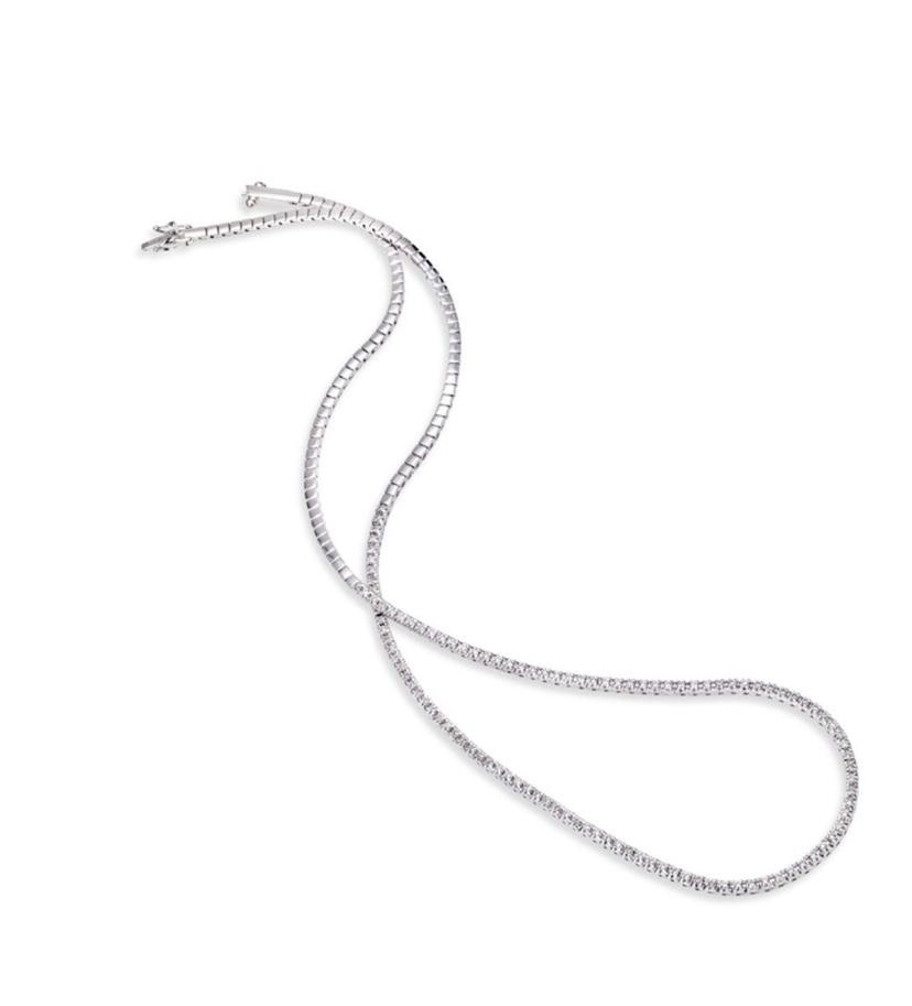 14k White Gold Diamond Riviera  Necklace - from Holsten Jewelers