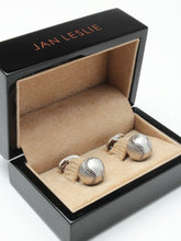 Load image into Gallery viewer, Sterling Silver Brushed Baseball Cufflinks
