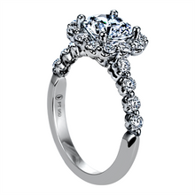 Load image into Gallery viewer, Platinum Nine-Stone "Royal Prong" Cushion Halo Diamond Engagement Ring(center diamond not included) - from Holsten Jewelers

