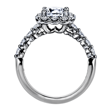 Load image into Gallery viewer, Platinum Nine-Stone "Royal Prong" Cushion Halo Diamond Engagement Ring(center diamond not included) - from Holsten Jewelers
