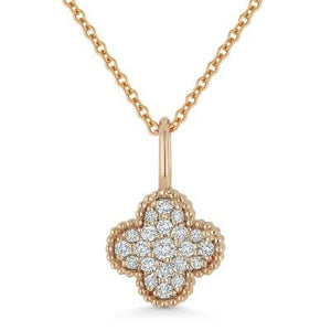 14k  Gold Diamond Clover Pendant