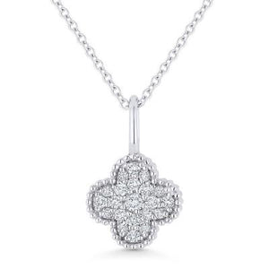 14k  Gold Diamond Clover Pendant