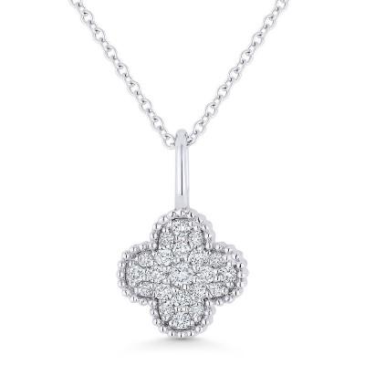 14k  Gold Diamond Clover Pendant