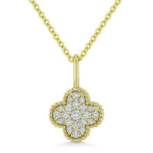 Load image into Gallery viewer, 14k  Gold Diamond Clover Pendant
