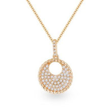 Load image into Gallery viewer, 14k Yellow Gold Pave Diamond Pendant In a Beaded Frame
