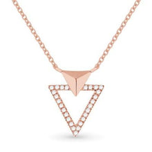 Load image into Gallery viewer, 14k Gold Open Diamond Triangle Pendant
