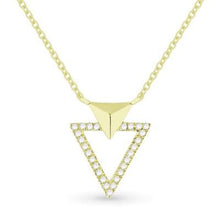 Load image into Gallery viewer, 14k Gold Open Diamond Triangle Pendant
