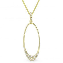 Load image into Gallery viewer, 14k Gold Oval with Diamond Pave Pendant
