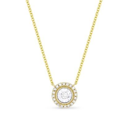 14k  Gold Diamond Cluster Pendant