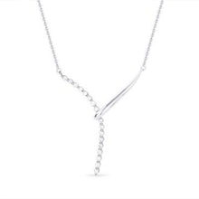 Load image into Gallery viewer, 14k Yellow and White Gold Diamond Curved Necklace
