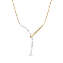 Load image into Gallery viewer, 14k Yellow and White Gold Diamond Curved Necklace
