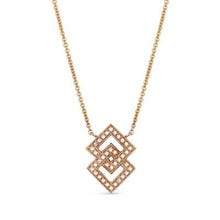 Load image into Gallery viewer, 14k White Gold Diamond Interlocking Square Pendant
