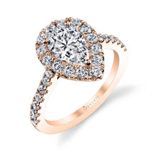Load image into Gallery viewer, 14k White Gold Jacalyn Pear Shape Diamond Halo Engagement Ring (center stone not included)
