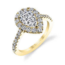 Load image into Gallery viewer, 14k White Gold Jacalyn Pear Shape Diamond Halo Engagement Ring (center stone not included)

