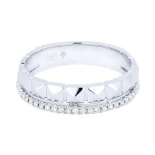 Load image into Gallery viewer, 14k Gold  Textured And Diamond Band

