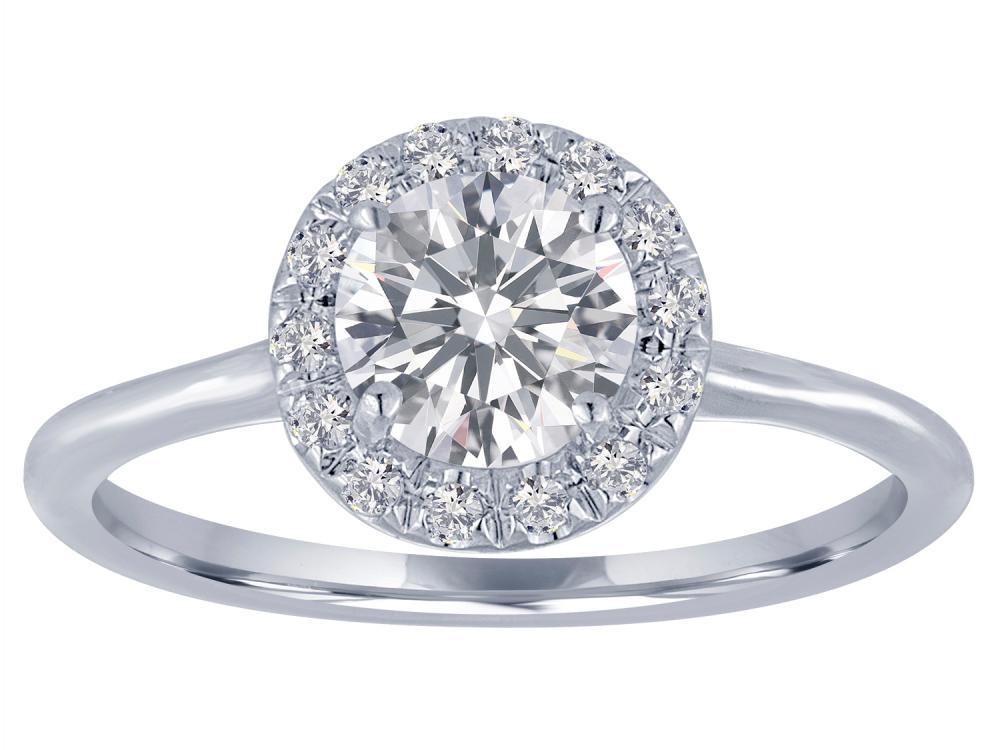 14k White Gold Diamond Halo  Engagement Ring(center stone not included) - from Holsten Jewelers