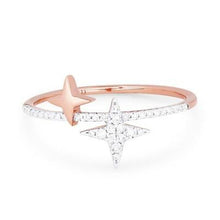 Load image into Gallery viewer, 14k Gold Diamond Star  Ring
