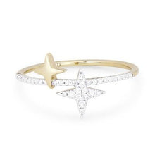 Load image into Gallery viewer, 14k Gold Diamond Star  Ring
