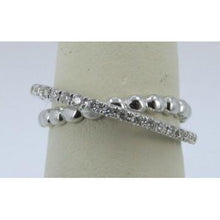 Load image into Gallery viewer, 14k Rose Gold CrissCross Bead and Diamond Ring
