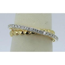 Load image into Gallery viewer, 14k Rose Gold CrissCross Bead and Diamond Ring
