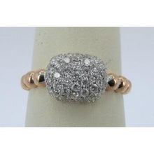 Load image into Gallery viewer, 14k White Gold Pave Diamond Ring with Beaded Shank
