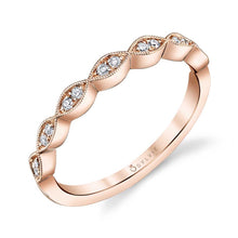 Load image into Gallery viewer, 14k White Gold Madeleina Vintage Diamond Stackable Milgrain  Band
