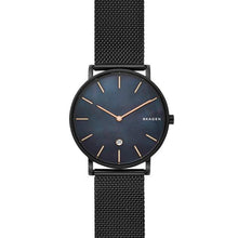 Load image into Gallery viewer, Hagen Slim Mother-of-Pearl Black Steel-Mesh Watch - from Holsten Jewelers
