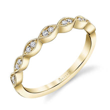 Load image into Gallery viewer, 14k White Gold Madeleina Vintage Diamond Stackable Milgrain  Band
