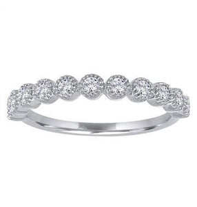 14k Beaded Bezel Wedding Band