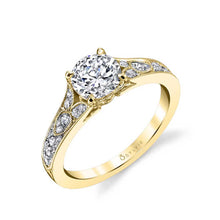 Load image into Gallery viewer, 14k White Gold Chereen Antique Designed  Engagement Mounting(center stone not included)
