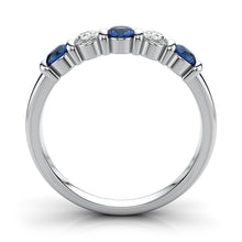 Load image into Gallery viewer, Platinum Sapphire and Diamond Barset Wedding Ring - from Holsten Jewelers

