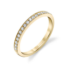 Load image into Gallery viewer, 14k White Gold Diamond Wedding Band with Milgrain Accent
