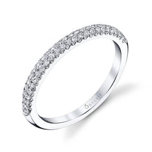 Load image into Gallery viewer, 14k White Gold Double Row Diamond Wedding Band - from Holsten Jewelers
