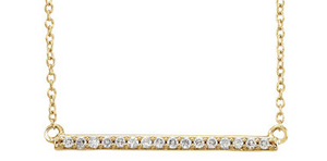 14K Gold Diamond Bar Necklace