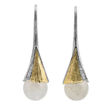 Load image into Gallery viewer, Michael Aram Sterling and 18k Yellow Gold Butterfly Gingko Leaf Drop Earrings - from Holsten Jewelers
