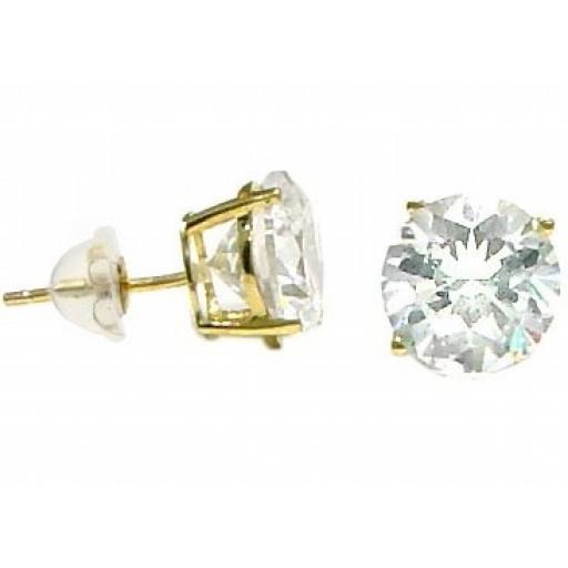 14K 2.5MM Round CZ Earrings
