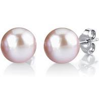 Load image into Gallery viewer, 6MM Pink Fresh Water Pearl Stud Earrings
