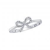 14K White Gold Diamond Bow Ring - from Holsten Jewelers